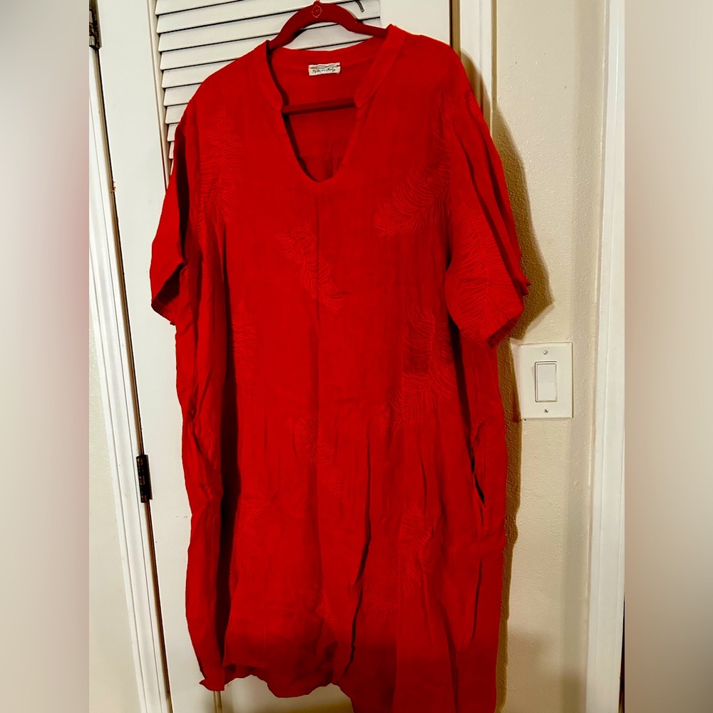 Orange linen dress XL.  Made in Italy